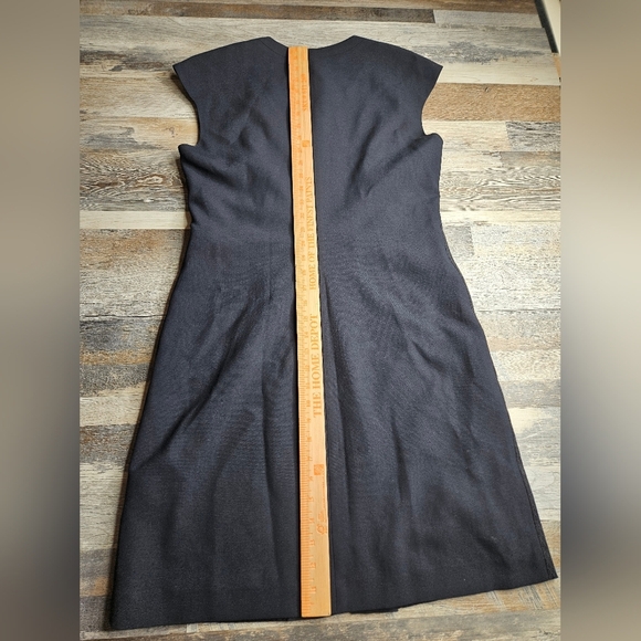 Ted Baker Textured Dress Navy Blue Zipper Front Size 8 NEW - Picture 7 of 11